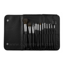 Natural Cabelo 12pcs Black Kit de escova de maquiagem de viagem